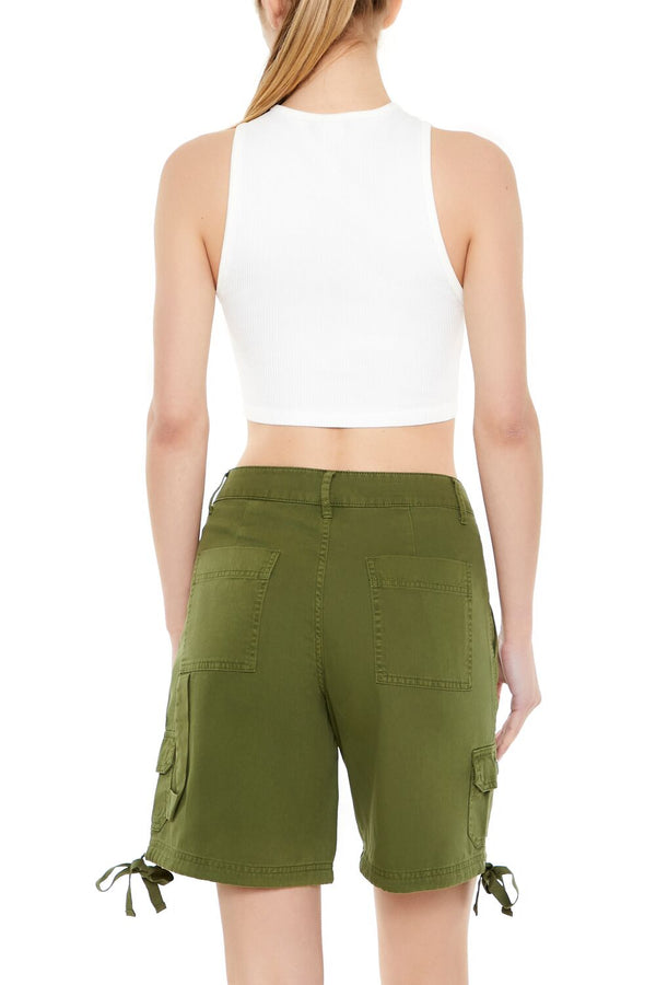 Forever21 Seamless Cropped Tank Top WHITE