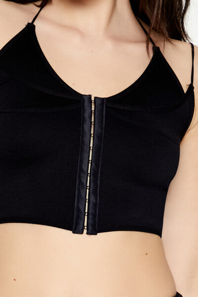 Forever21 Seamless Halter Cropped Cami BLACK