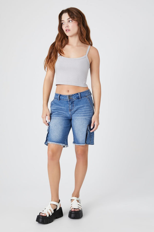 Forever21 Seamless Mineral Wash Cropped Cami GREY