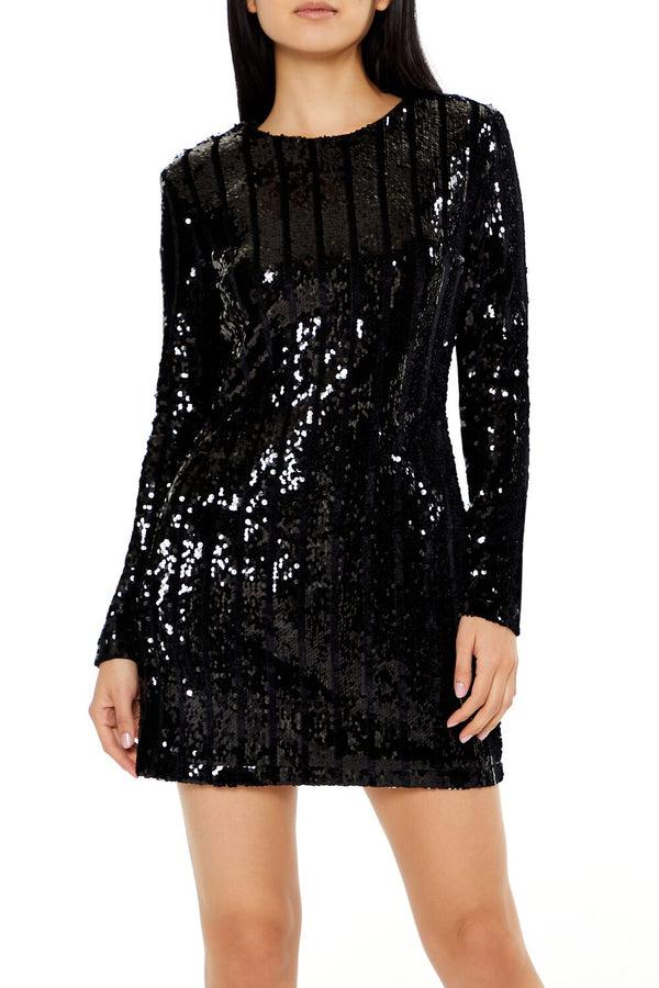 Forever21 Sequin Bodycon Mini Dress BLACK