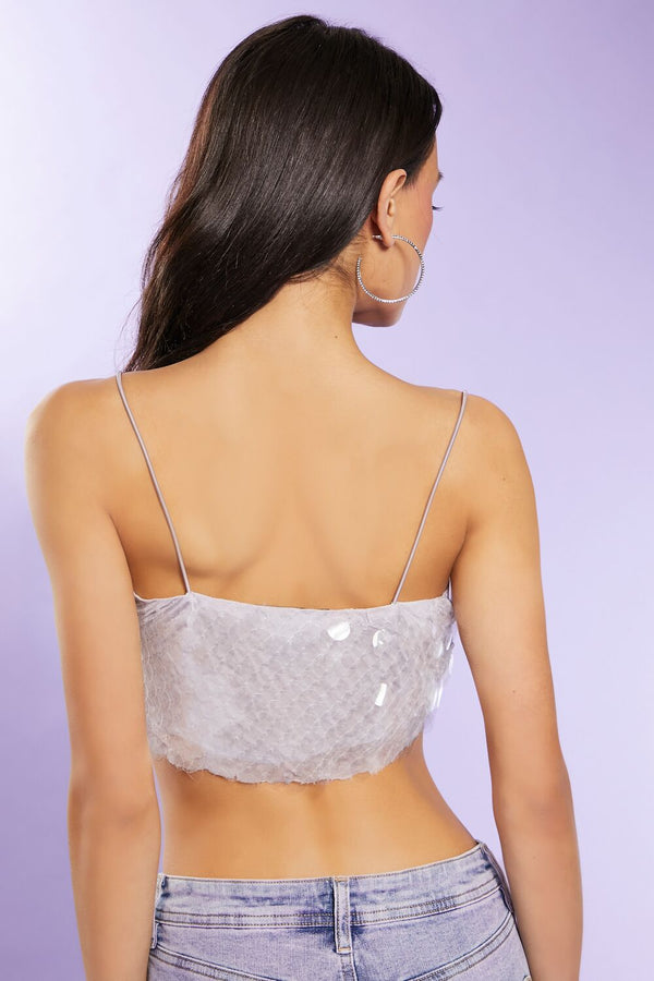 Forever21 Sequin Cropped Cami DUSTY LAVENDER