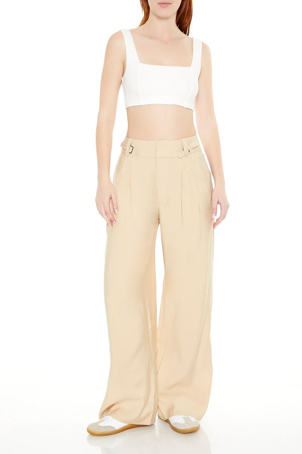 Forever21 Sleeveless Crop Top WHITE