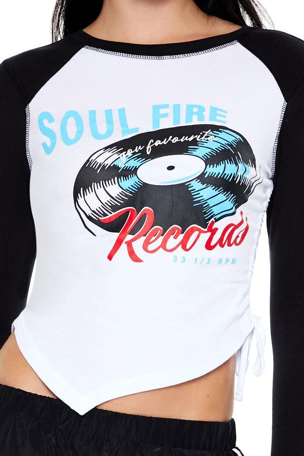 Forever21 Soul Fire Records Raglan Tee BLACK/MULTI