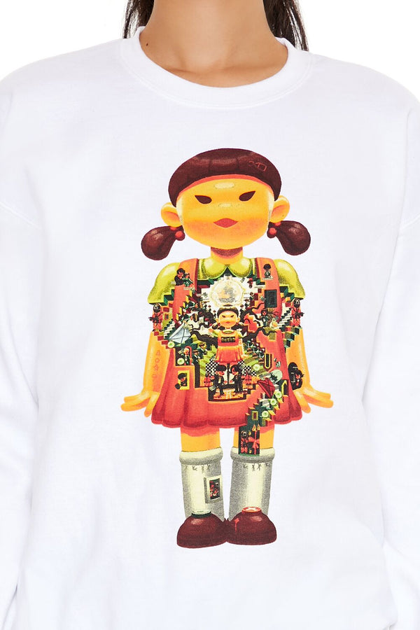 Forever21 Squid Game Graphic Pullover WHITE/MULTI