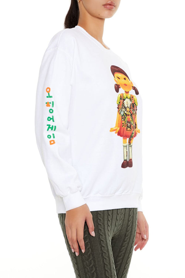 Forever21 Squid Game Graphic Pullover WHITE/MULTI