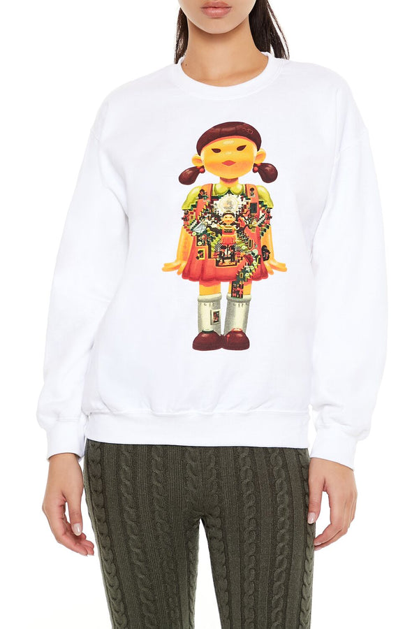 Forever21 Squid Game Graphic Pullover WHITE/MULTI