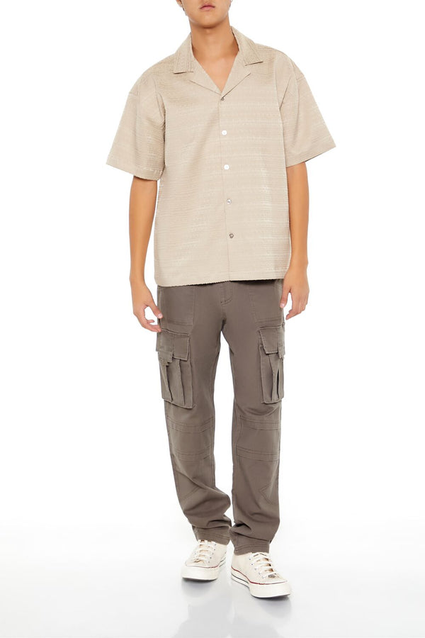 Forever21 Striped Drop-Sleeve Shirt TAUPE