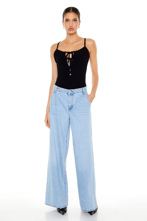 Forever21 Sweater-Knit Cami Bodysuit BLACK