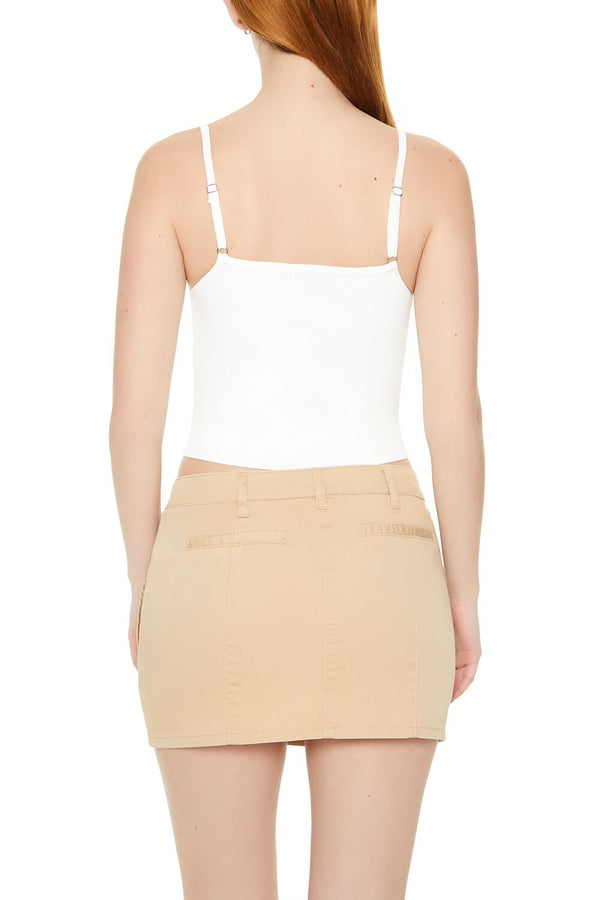 Forever21 Sweater-Knit Cropped Cami WHITE