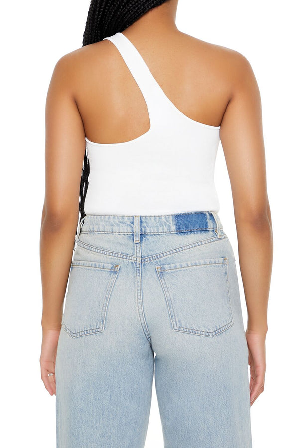 Forever21 Sweater-Knit Thong Bodysuit WHITE