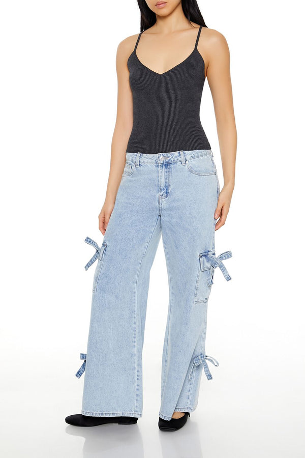 Forever21 Sweater-Knit V-Neck Cami CHARCOAL