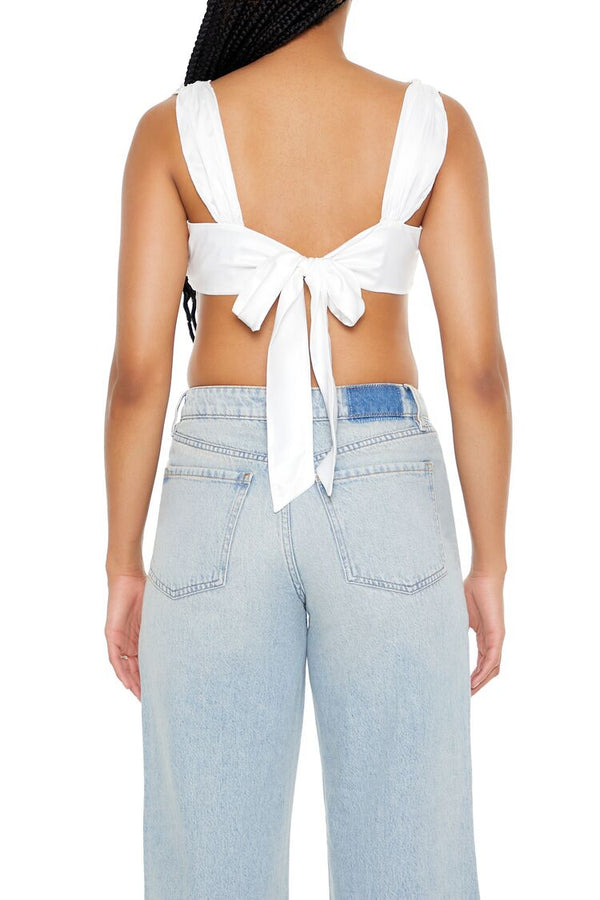 Forever21 Sweetheart Asymmetrical Top WHITE