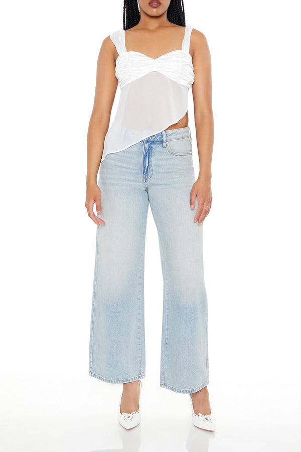 Forever21 Sweetheart Asymmetrical Top WHITE