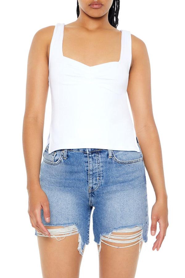 Forever21 Sweetheart Tank Top WHITE