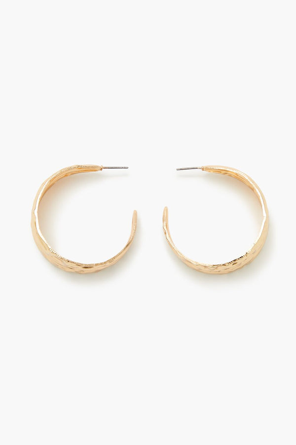 Forever21 Thick Hammered Hoop Earrings GOLD