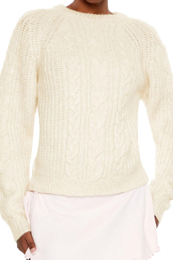 Forever21 Tie-Back Bow Sweater CREAM