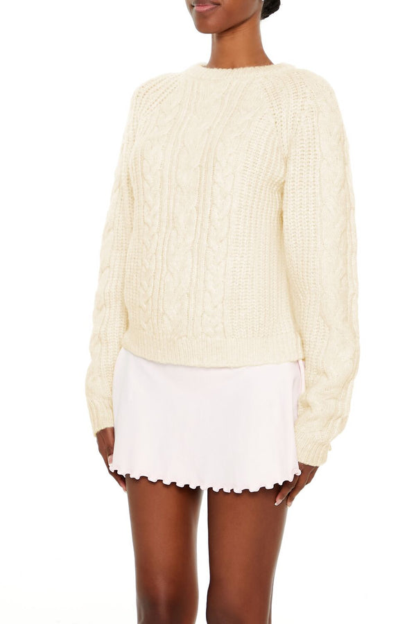 Forever21 Tie-Back Bow Sweater CREAM