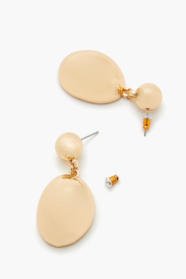 Forever21 Tiered Oval Drop Earrings GOLD