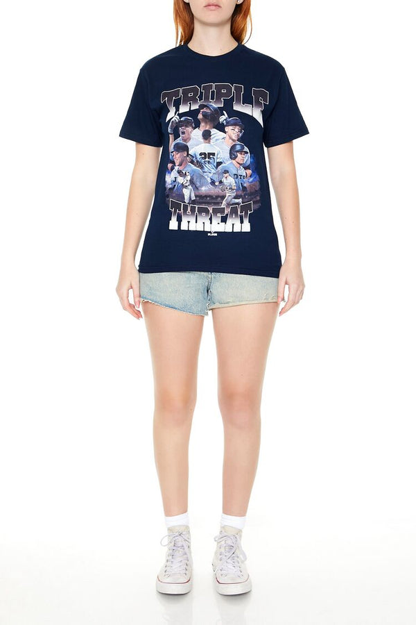 Forever21 Triple Threat MLB Graphic Tee NAVY/MULTI