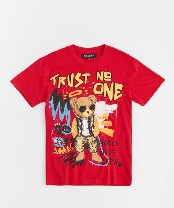 Forever21 Trust No One Short Sleeve Tee - Red RED