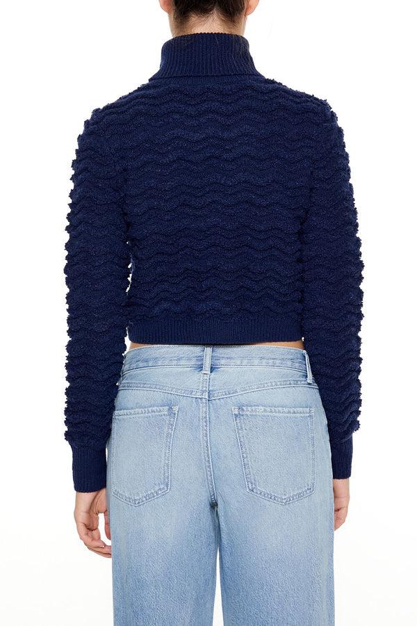 Forever21 Turtleneck Cropped Sweater NAVY