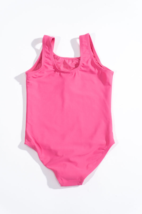 Forever21 Girls Barbie Sparkle One-Piece Swimsuit PINK/MULTI