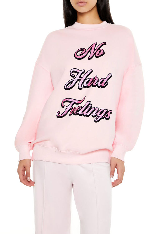 Forever21 Glitter No Hard Feelings Pullover PINK/MULTI