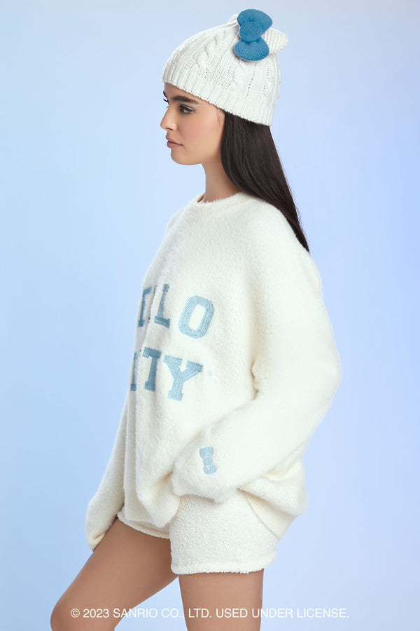 Forever21 Hello Kitty Embroidered Sweater VANILLA/MULTI