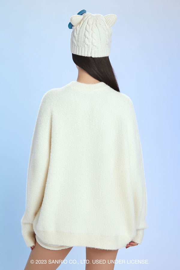 Forever21 Hello Kitty Embroidered Sweater VANILLA/MULTI