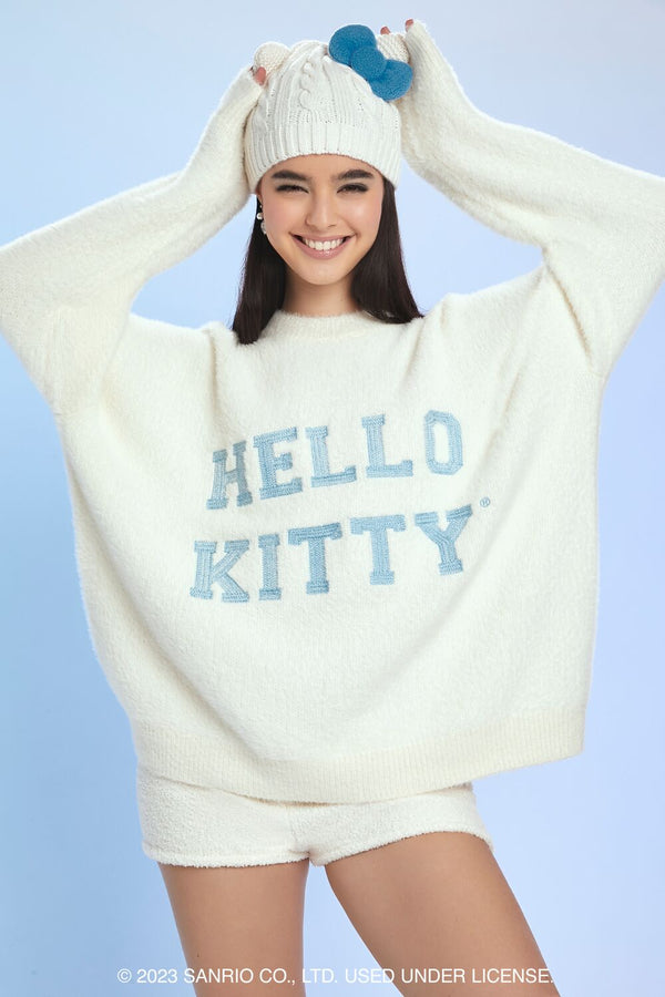 Forever21 Hello Kitty Embroidered Sweater VANILLA/MULTI