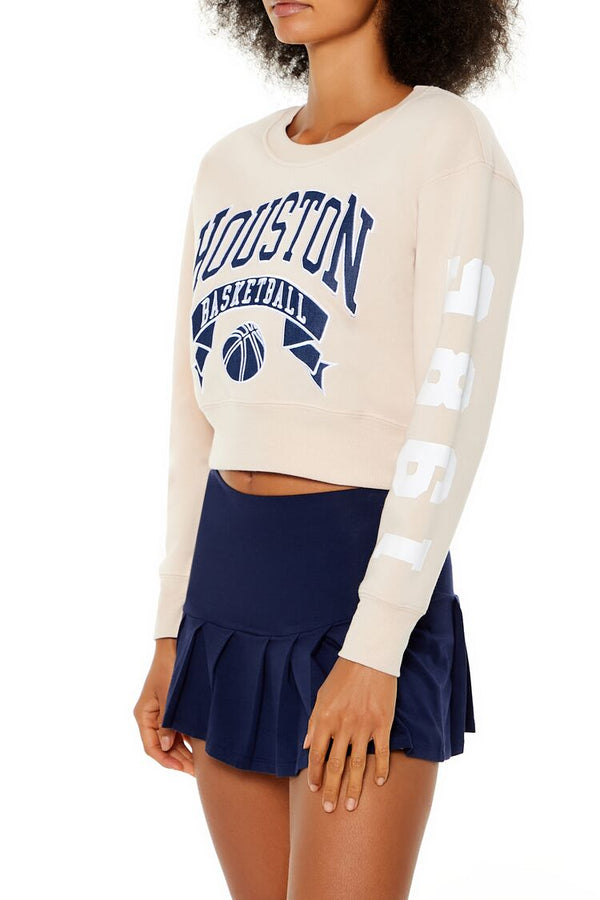 Forever21 Houston Basketball Graphic Pullover TAUPE/MULTI
