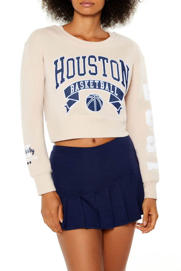 Forever21 Houston Basketball Graphic Pullover TAUPE/MULTI
