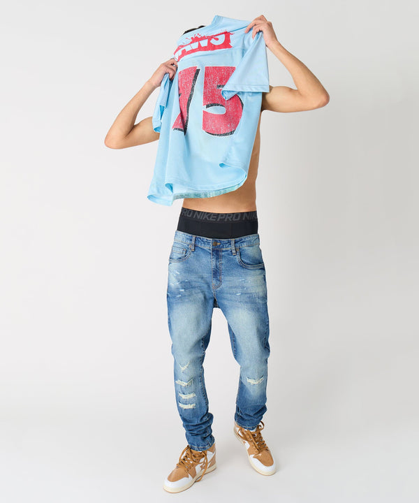 Forever21 Jaws Football Jersey - Light Blue LIGHT BLUE