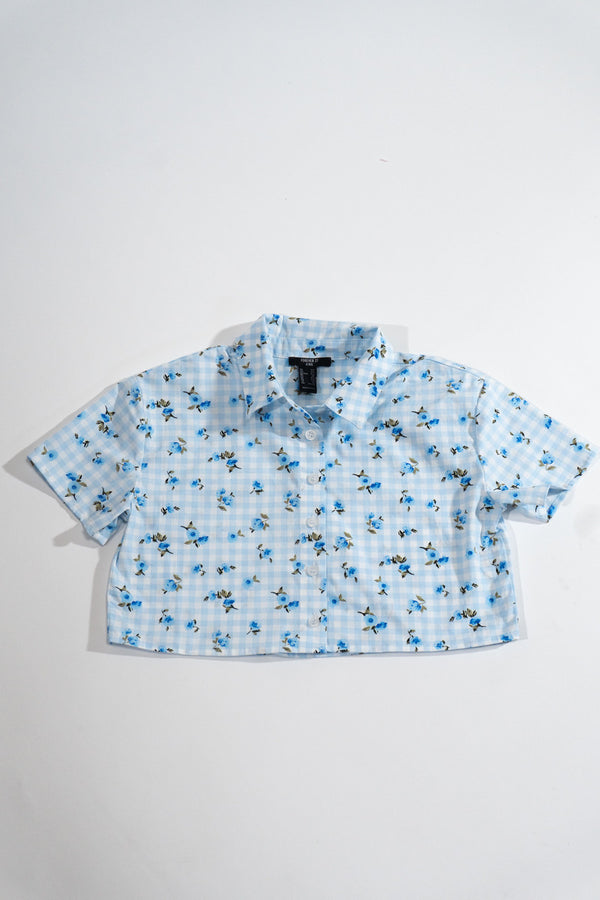 Forever21 Kids Floral Short-Sleeve Shirt & Shorts Set BLUE/MULTI