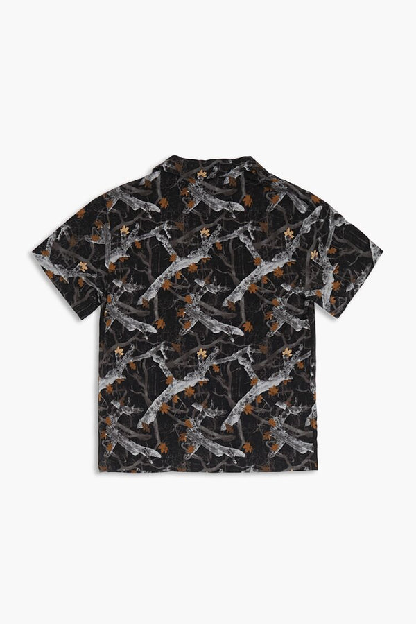 Forever21 Kids Leaf Print Shirt (Girls + Boys) BLACK/MULTI