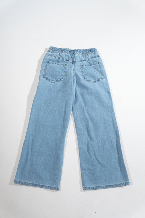 Forever21 Kids Wide-Leg Utility Denim Pants LIGHT DENIM
