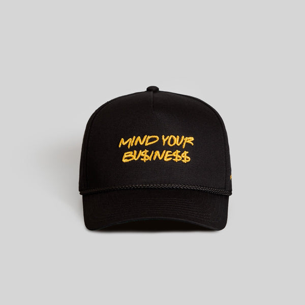 Forever21 MIND YOUR BUSINESS BLACK TWILL TRUCKER Black