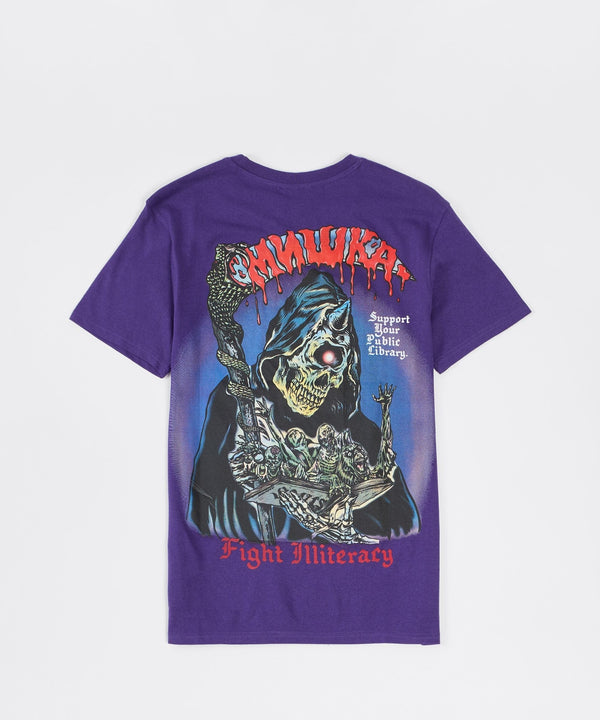 Forever21 Mishka Fight Illiteracy Short Sleeve Tee - Purple PURPLE