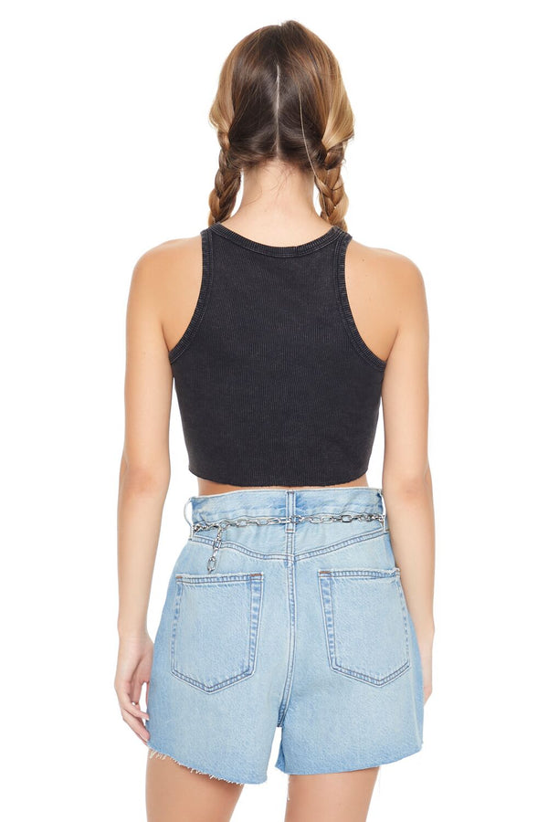 Forever21 New Mexico Graphic Crop Top CHARCOAL/MULTI