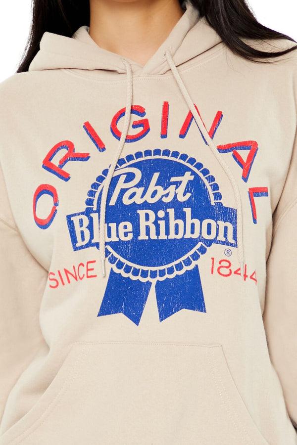 Forever21 Original Pabst Blue Ribbon Hoodie BEIGE/MULTI
