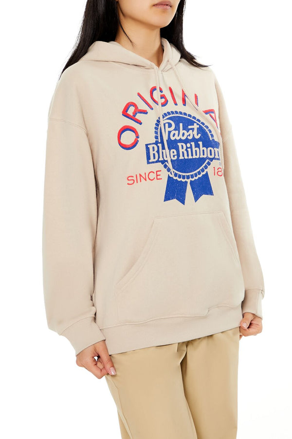 Forever21 Original Pabst Blue Ribbon Hoodie BEIGE/MULTI