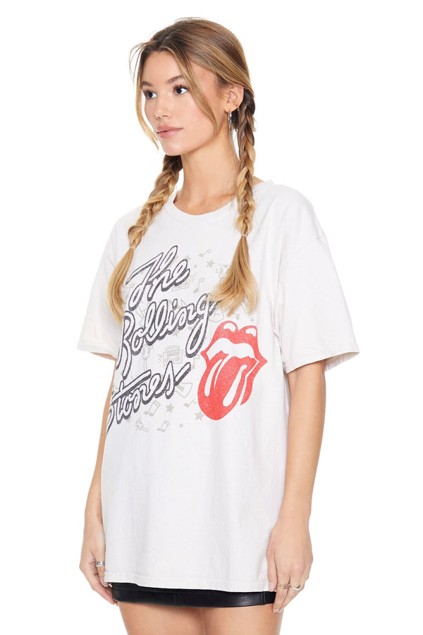 Forever21 Oversized The Rolling Stones Tee LIGHT GREY/MULTI
