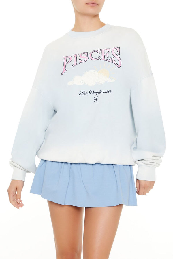 Forever21 Pisces The Daydreamer Pullover STONE BLUE/MULTI