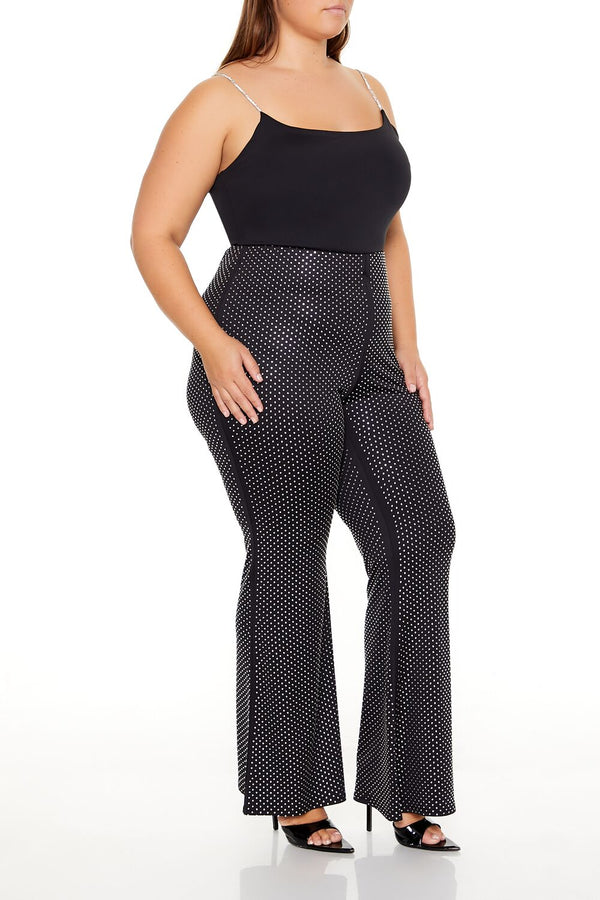 Forever21 Plus Size Contour Sculpt Rhinestone Pants BLACK