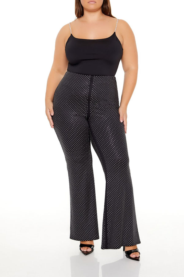 Forever21 Plus Size Contour Sculpt Rhinestone Pants BLACK