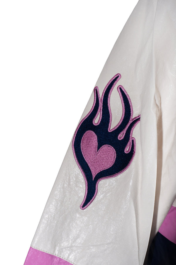 Forever21 Plus Size Cropped Faux Leather Colorblock Zip-Up Jacket AZALEA