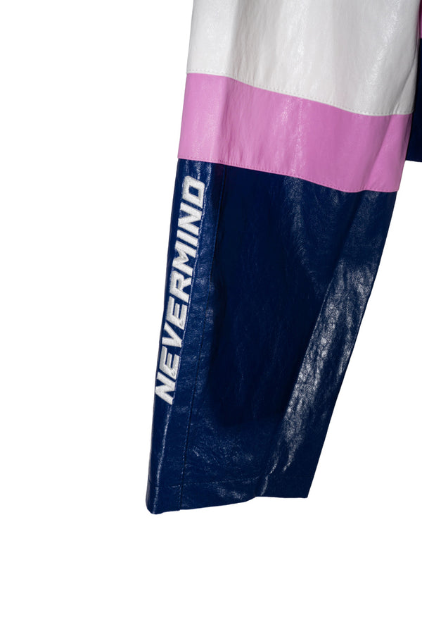 Forever21 Plus Size Cropped Faux Leather Colorblock Zip-Up Jacket AZALEA