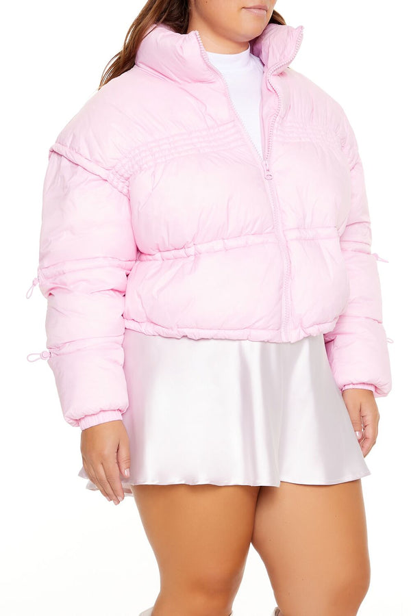 Forever21 Plus Size Cropped Puffer Jacket SEASHELL PINK