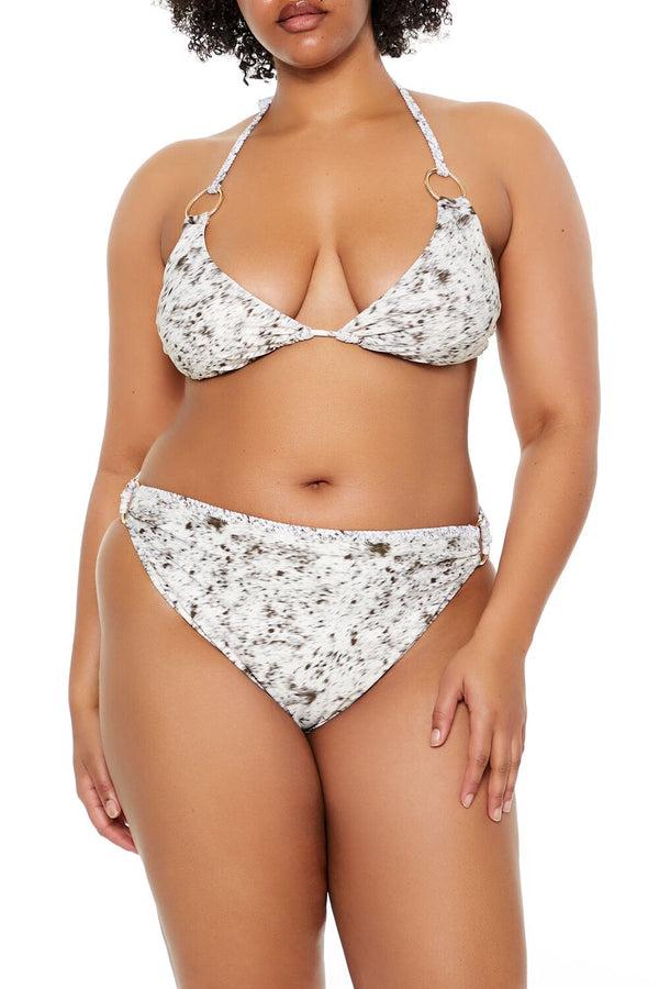 Forever21 Plus Size Horse Bikini Bottoms WHITE/MULTI