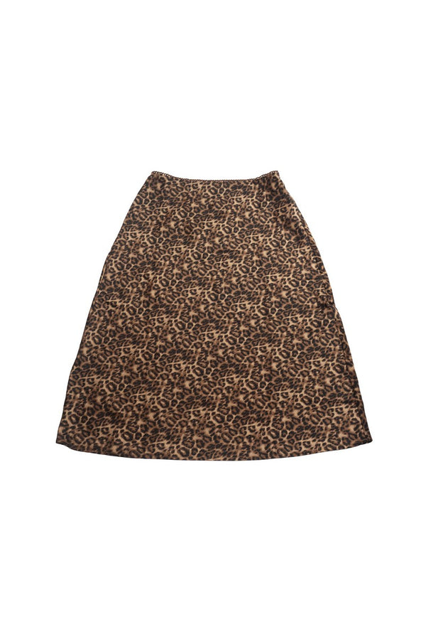 Forever21 Plus Size Leopard Print Midi Skirt BROWN/MULTI